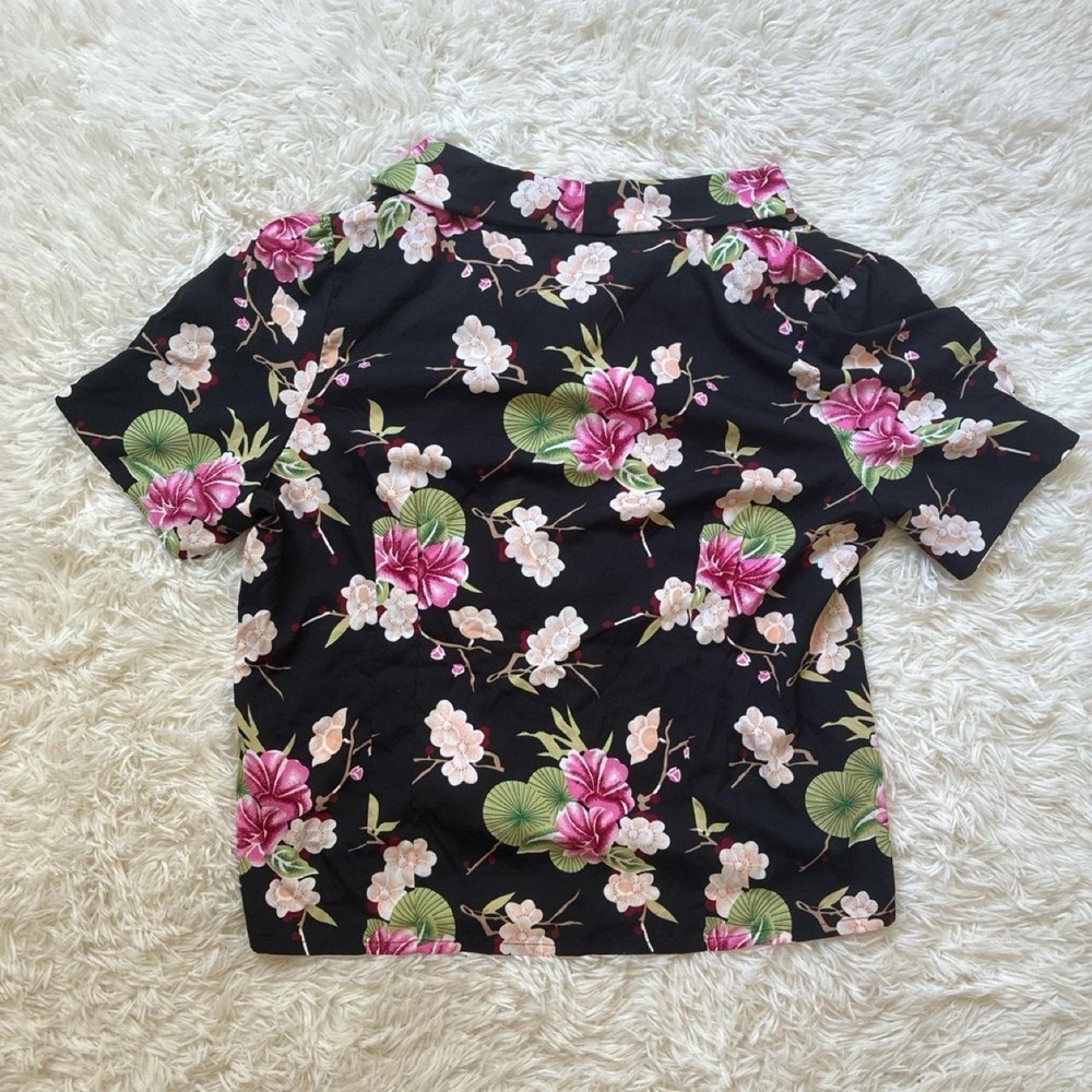NWT Hell Bunny Vixen short sleeve button up Floral Retro Beach Summer - Picture 2 of 5
